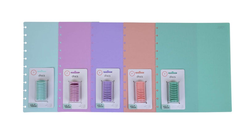 Talia Discbound Notebook - Cover and Disc Set (Pastel 5pk w/Discs, Letter Set)